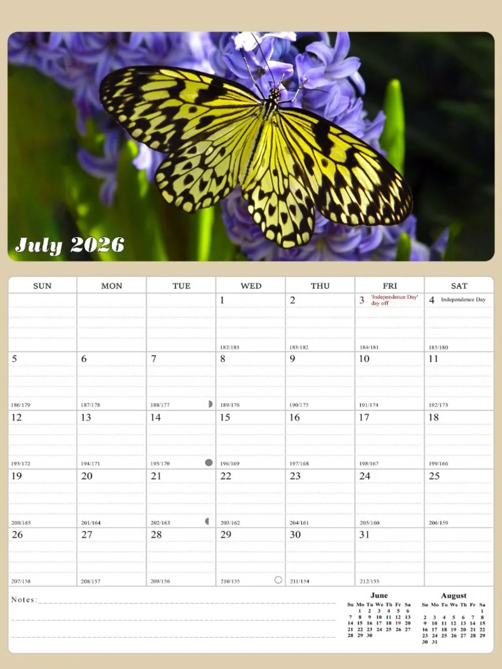 2026 - 2027 Calendar Magnetic Peel & Stick 18 Months 8.5